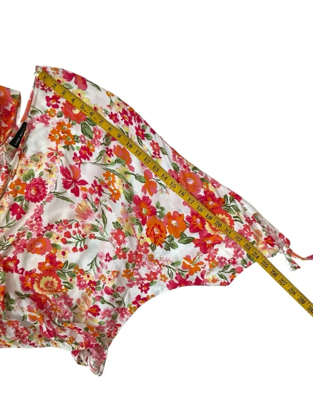 Lane Bryant Floral V-Neck Top Blouse in Pink, Orange & Green Plus 18/20 - Picture 3 of 16